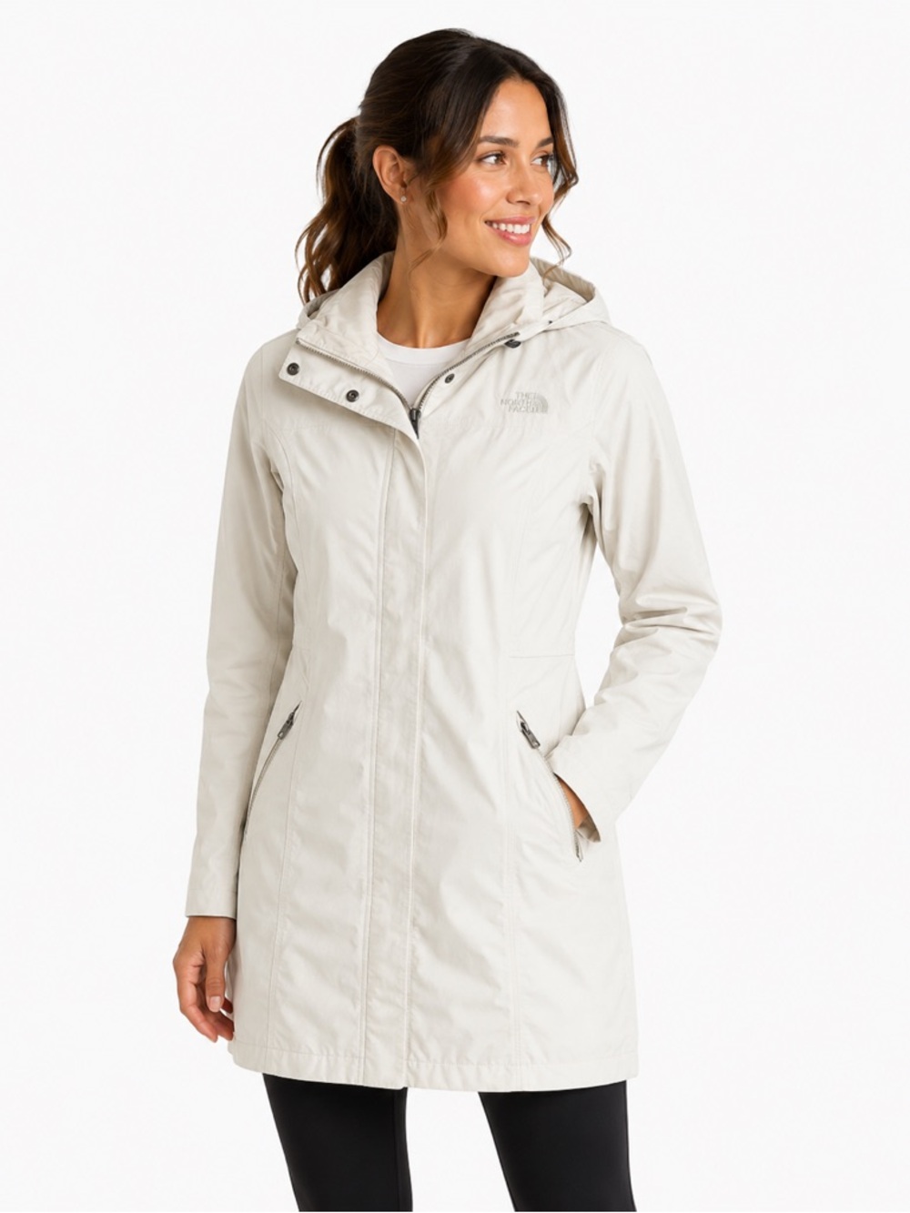 The North Face Cream Trench Rain Coat Waterproof Hooded Outdoor Gorpcore Small